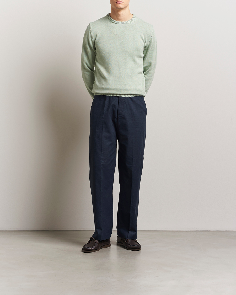 Herre | Gensere | Stenströms | Organic Cotton Knitted Sweater Mint Green