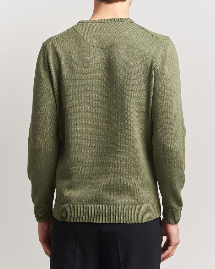 Herre | Gensere | Stenströms | Organic Cotton Knitted Sweater Olive