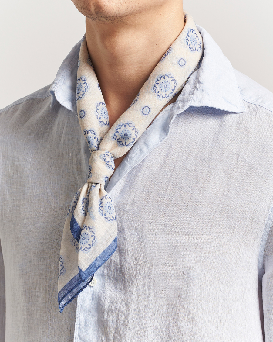 Herre | Scarves | Stenströms | Printed Cotton Bandana White