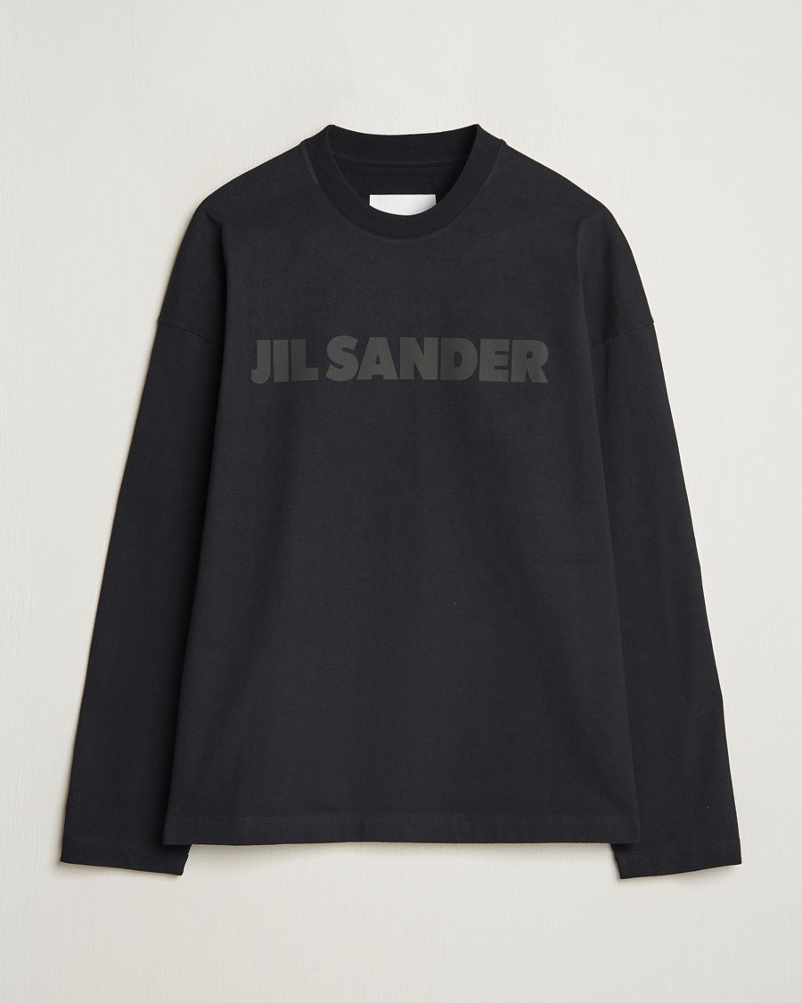 Herre | Gensere | Jil Sander | Round Collar Tonal Logo Crew Neck Black