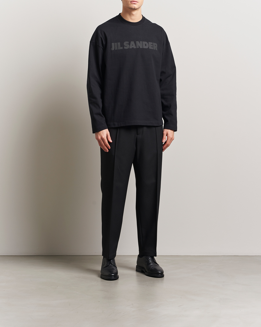 Herre | Gensere | Jil Sander | Round Collar Tonal Logo Crew Neck Black