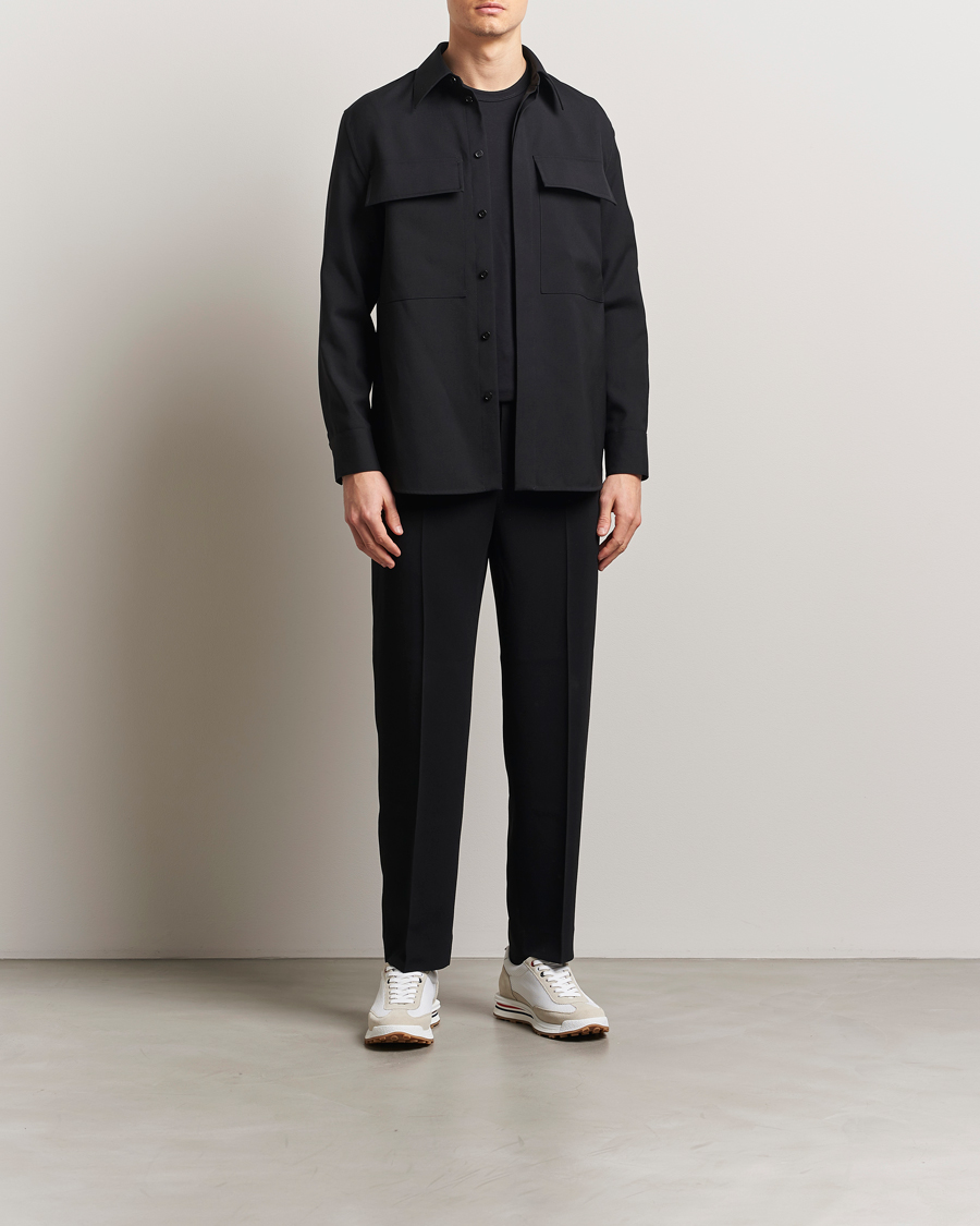 Herre | Skjorter | Jil Sander | Double Pocket Gabardine Overshirt Black