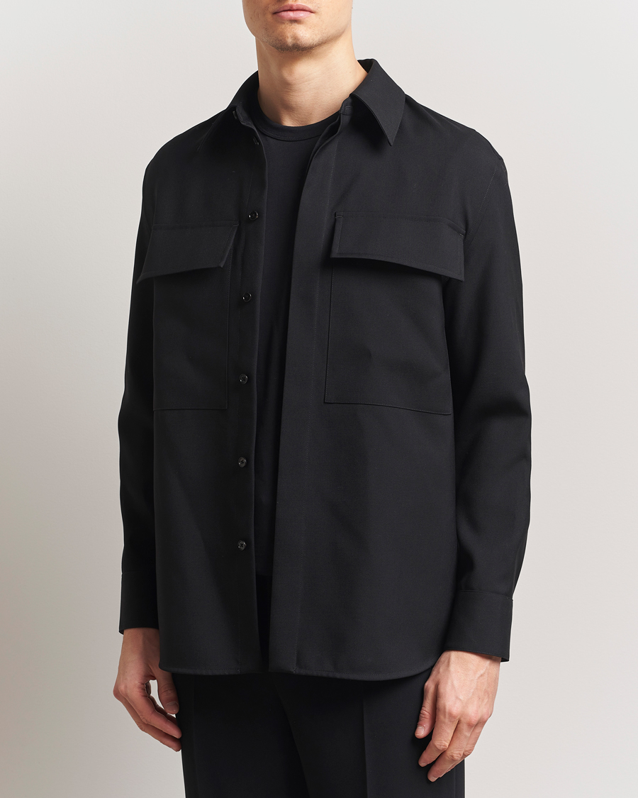 Herre | Skjorter | Jil Sander | Double Pocket Gabardine Overshirt Black