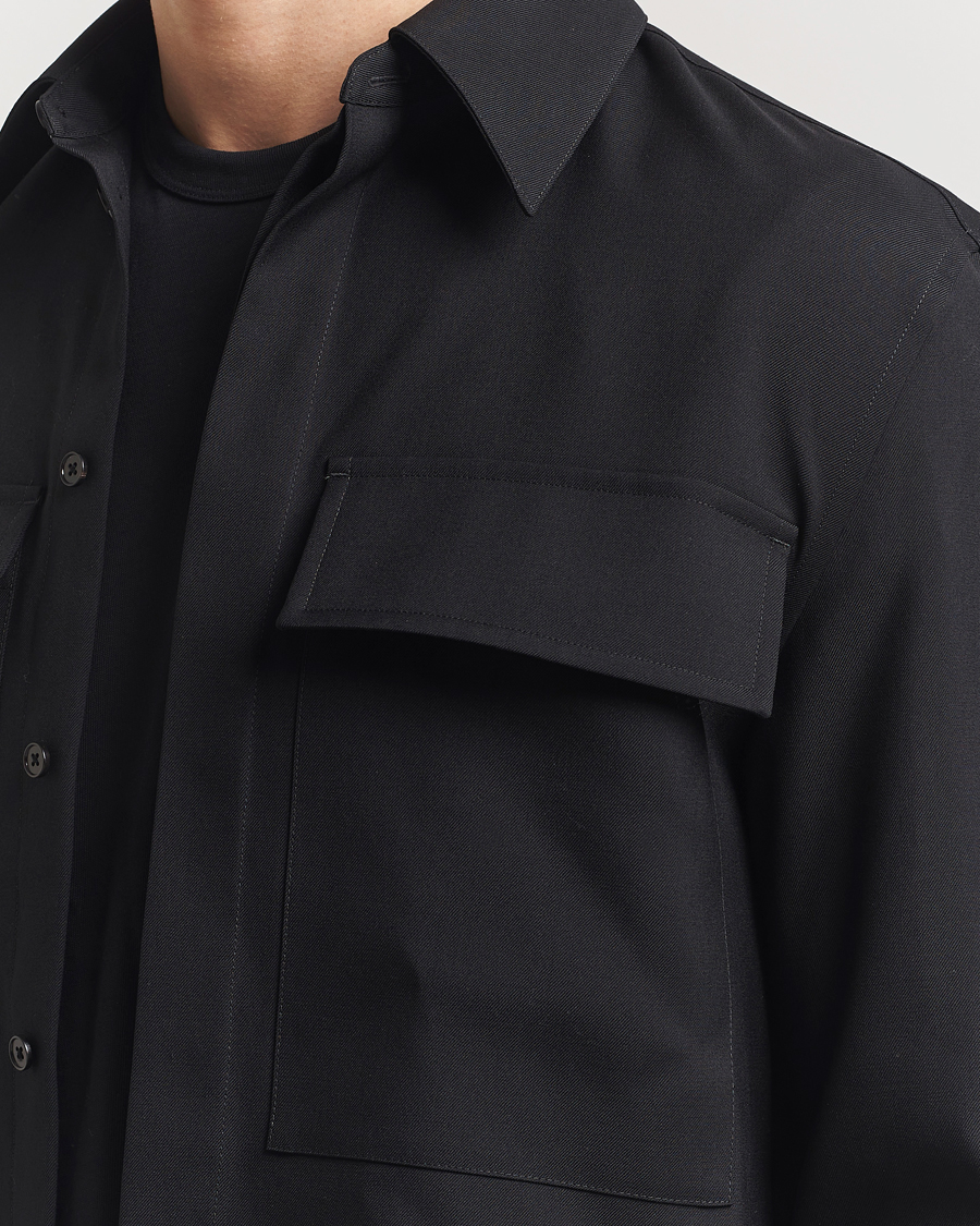 Herre | Skjorter | Jil Sander | Double Pocket Gabardine Overshirt Black