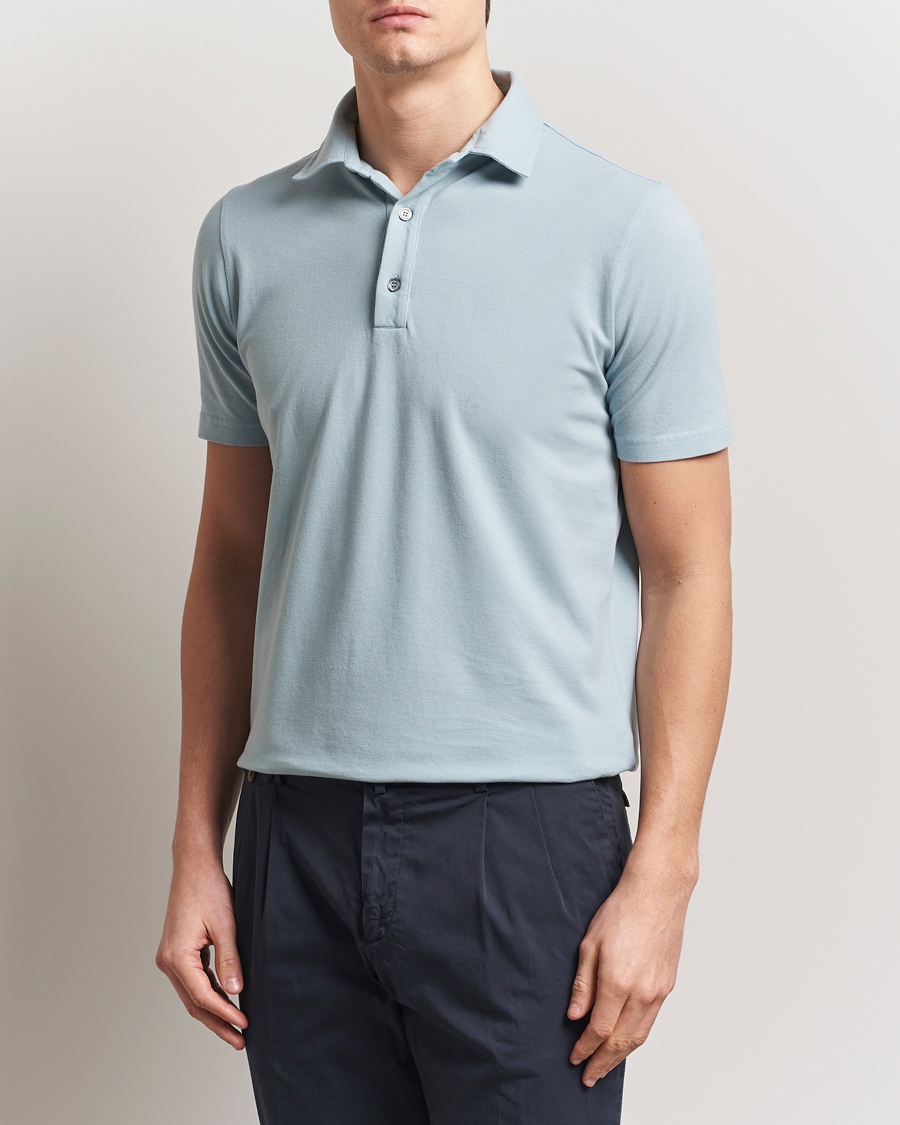 Herre | Pikéer | Zanone | Soft Cotton Piquet Polo Light Blue