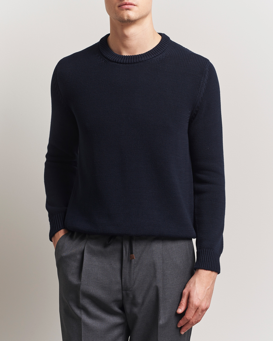 Herre | Gensere | Zanone | Soft Cotton Crewneck Sweater Navy