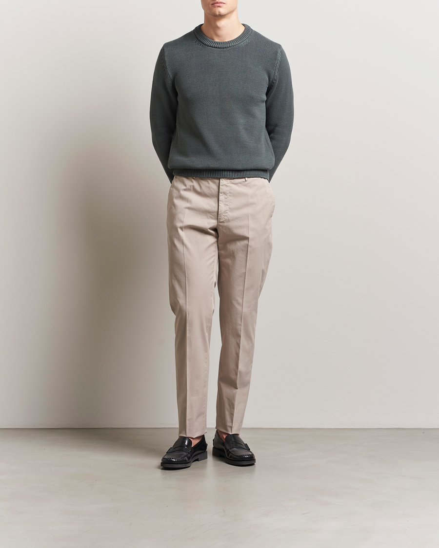 Herre | Gensere | Zanone | Soft Cotton Crewneck Sweater Dark Green