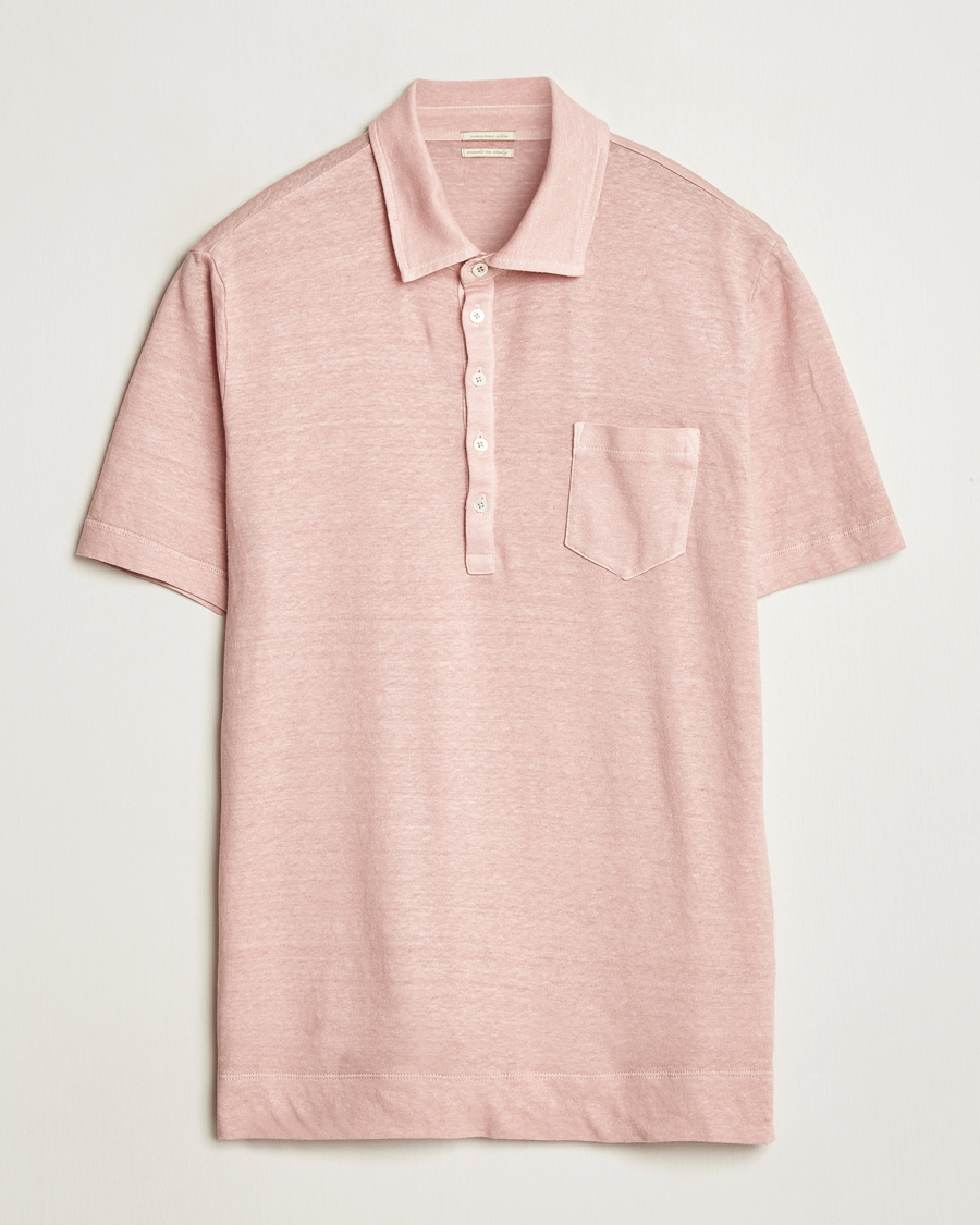 Herre | Pikéer | Massimo Alba | Filicudi Cotton/Linen Polo Pink