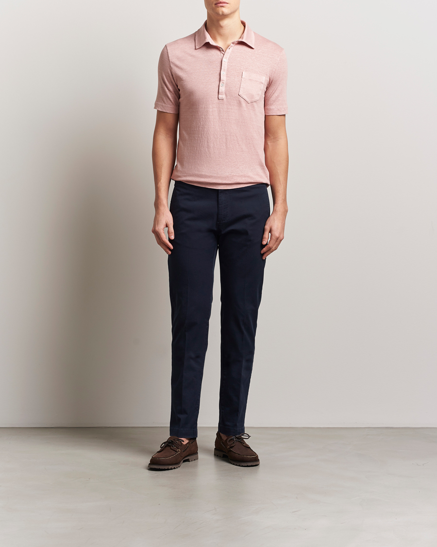 Herre | Pikéer | Massimo Alba | Filicudi Cotton/Linen Polo Pink