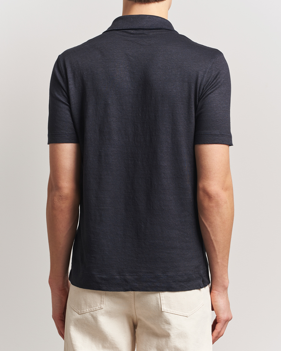 Herre | Pikéer | Massimo Alba | Filicudi Cotton/Linen Polo Navy