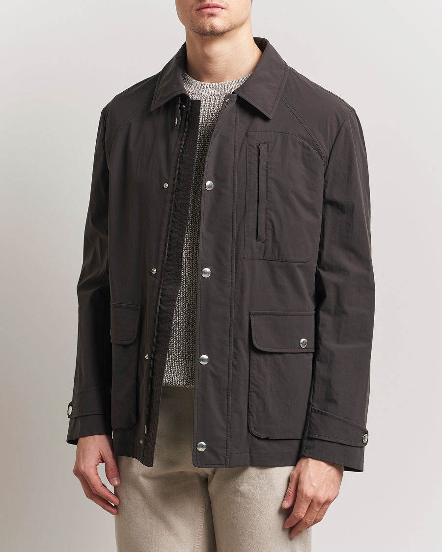 Herre | Jakker | Brunello Cucinelli | Peach Cotton Field Jacket Dark Brown