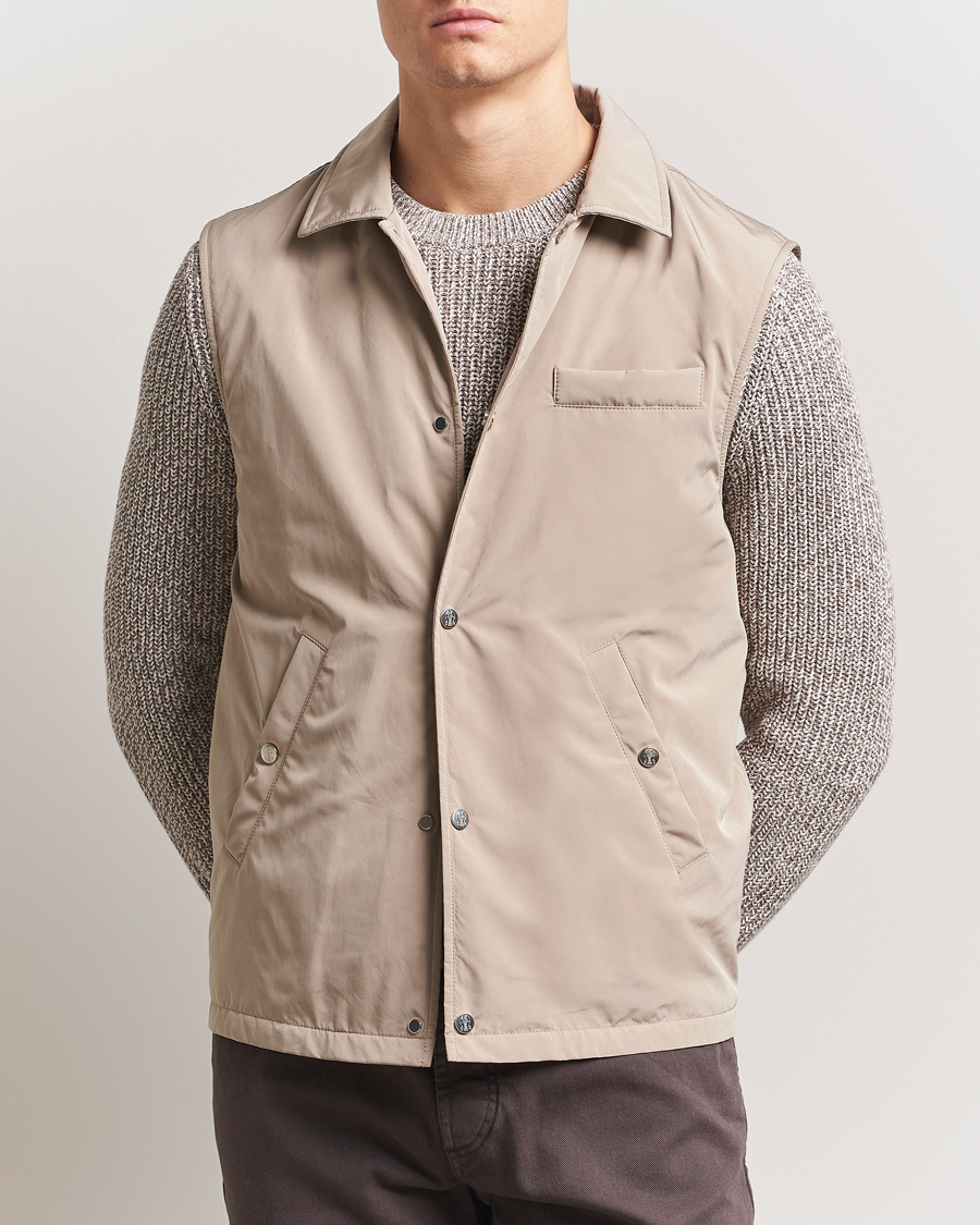 Herre | Vester | Brunello Cucinelli | Padded Nylon Gilet Beige