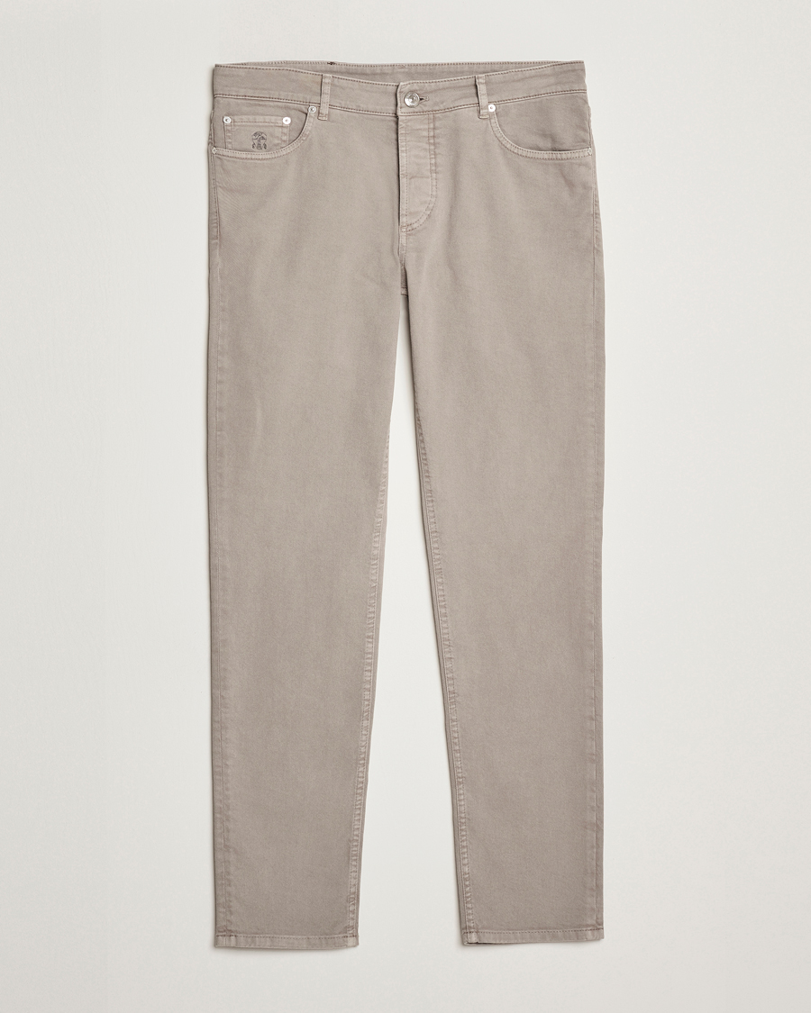 Herre | Bukser | Brunello Cucinelli | Slim Fit Bull Denim Pants Grey