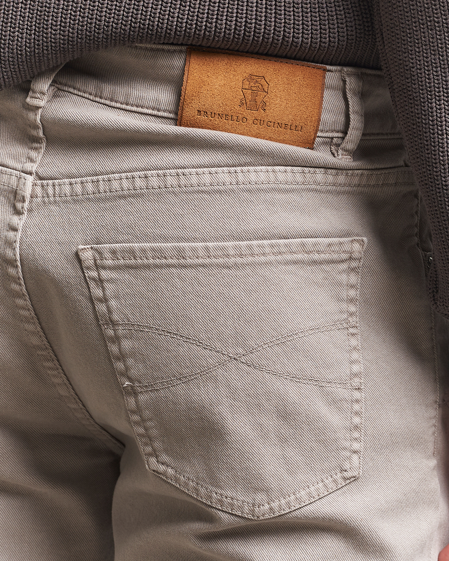 Herre | Bukser | Brunello Cucinelli | Slim Fit Bull Denim Pants Grey