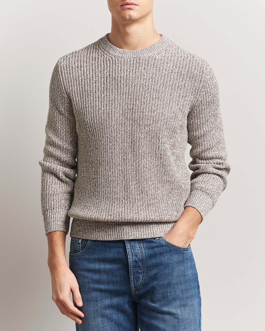 Herre | Gensere | Brunello Cucinelli | Melange Rib Sweater Beige