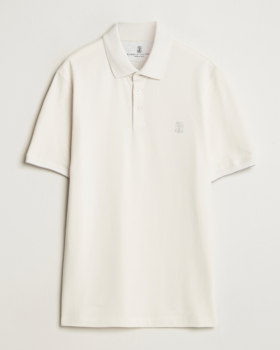 Herre | Pikéer | Brunello Cucinelli | Short Sleeve Logo Polo Off White