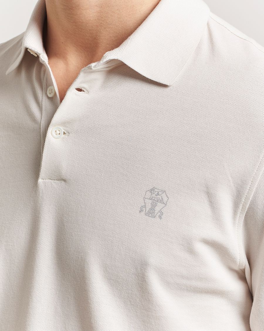 Herre | Pikéer | Brunello Cucinelli | Short Sleeve Logo Polo Off White