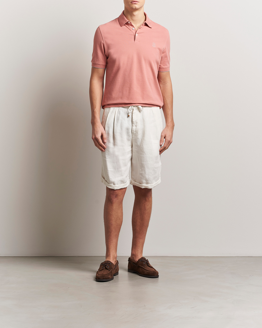 Herre | Pikéer | Brunello Cucinelli | Short Sleeve Logo Polo Dusty Red