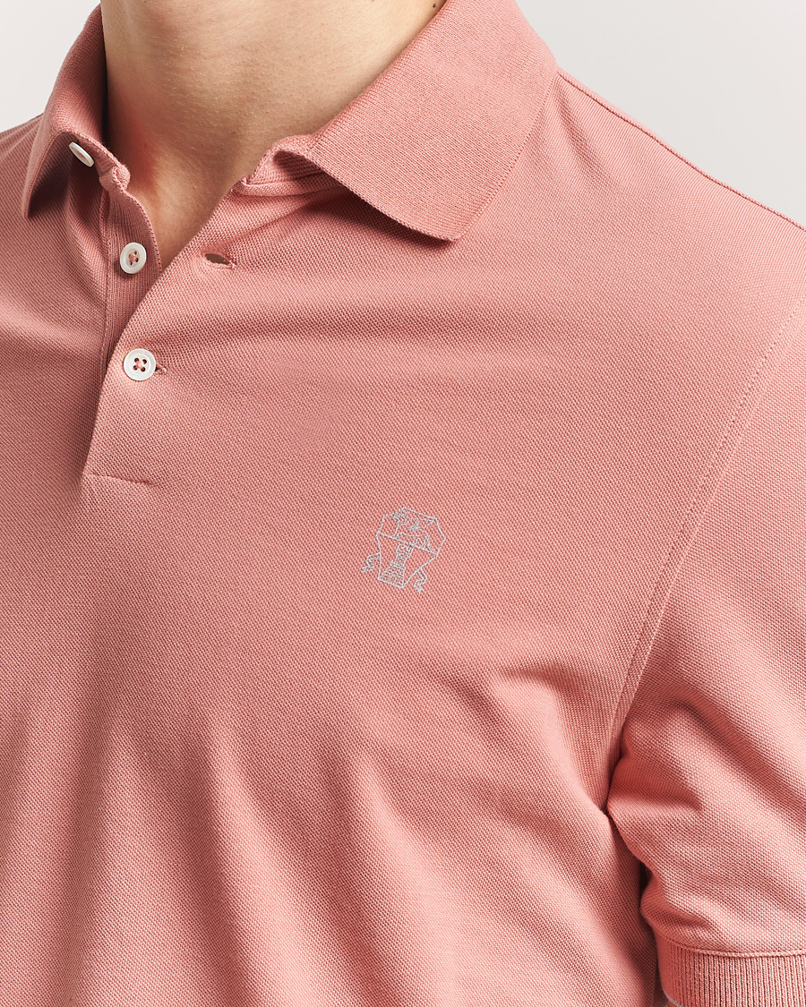 Herre | Pikéer | Brunello Cucinelli | Short Sleeve Logo Polo Dusty Red