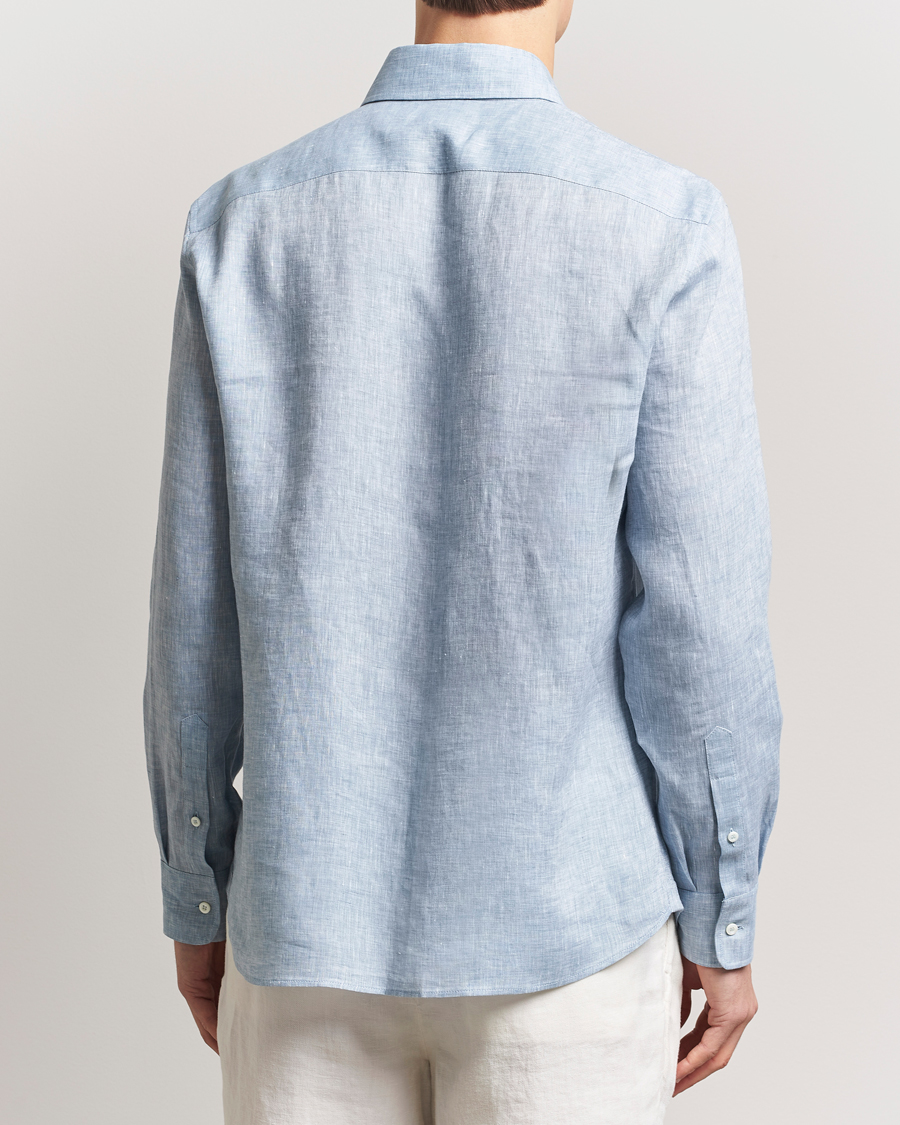 Herre | Skjorter | Brunello Cucinelli | Easy Fit Linen Shirt Light Blue
