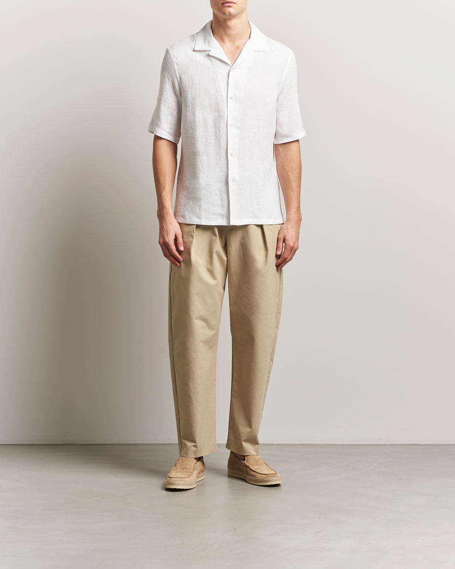 Herre | Skjorter | Brunello Cucinelli | Linen Camp Shirt White