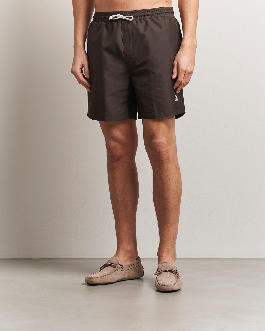Herre | Badeshorts | Brunello Cucinelli | Nylon Swim Trunks Dark Brown