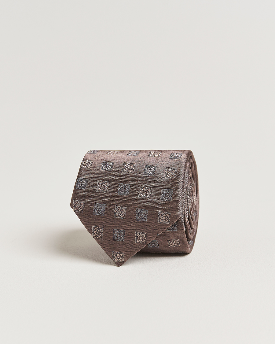 Herre | Slips | Brunello Cucinelli | Jacquard Silk Tie Dark Brown