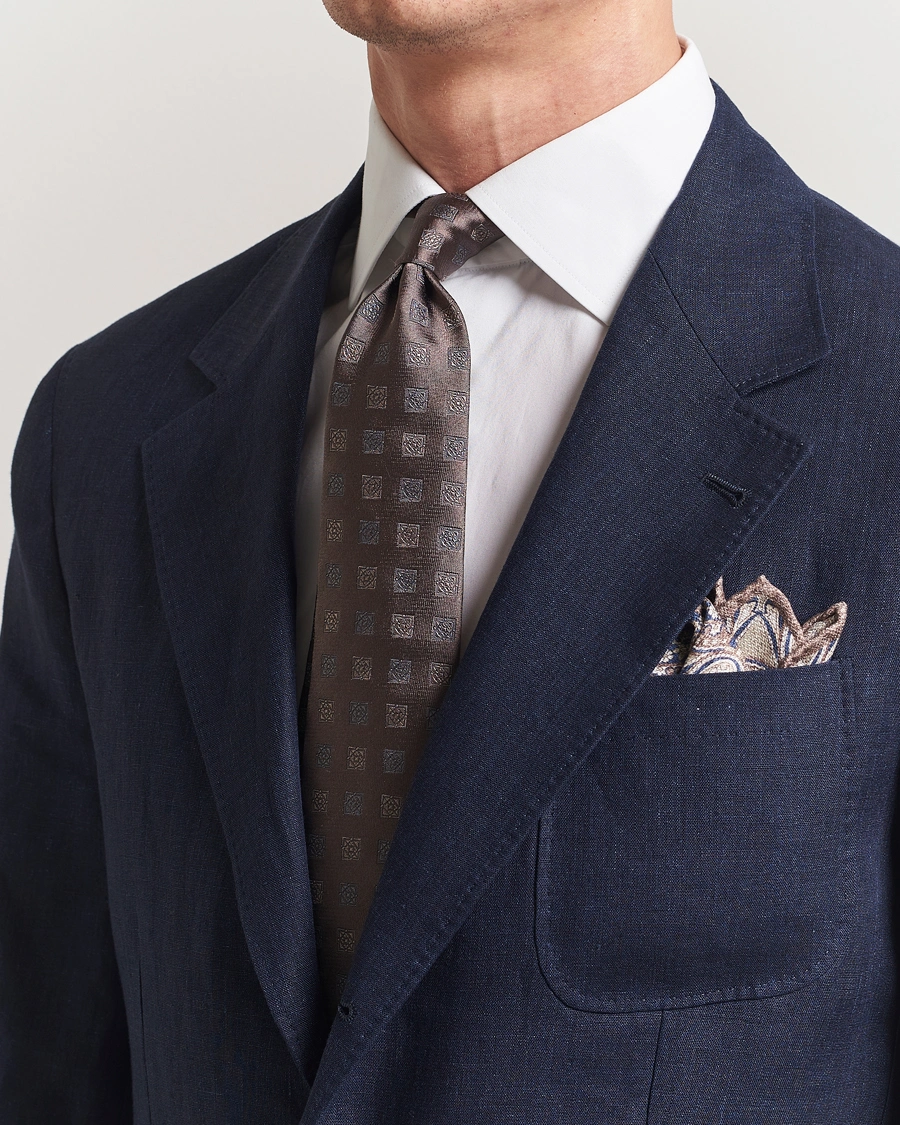 Herre | Slips | Brunello Cucinelli | Jacquard Silk Tie Dark Brown