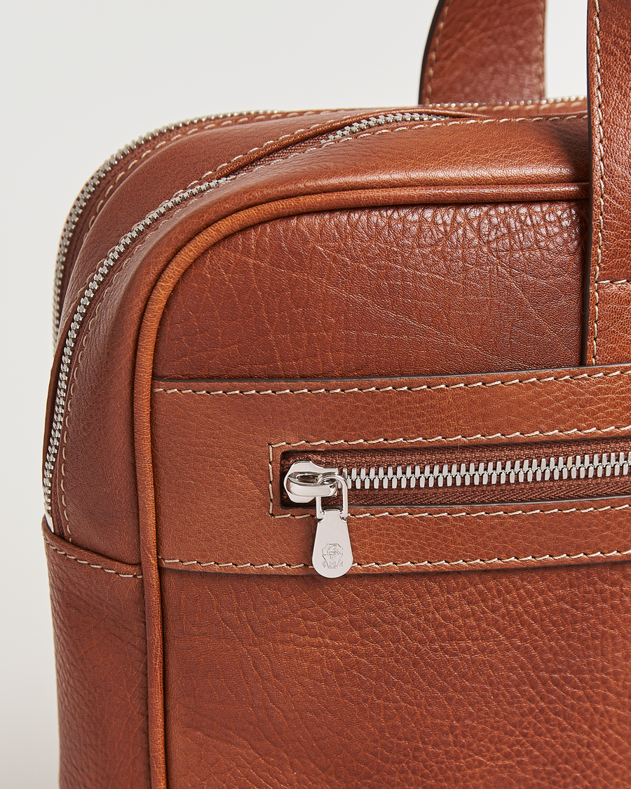 Herre | Vesker | Brunello Cucinelli | Grain Leather Briefcase Cognac