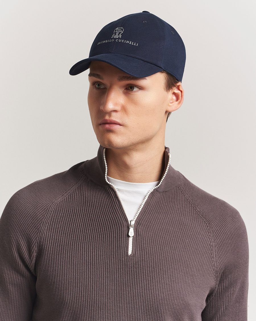 Herre | Hatter og capser | Brunello Cucinelli | Twill Cotton Baseball Cap Navy