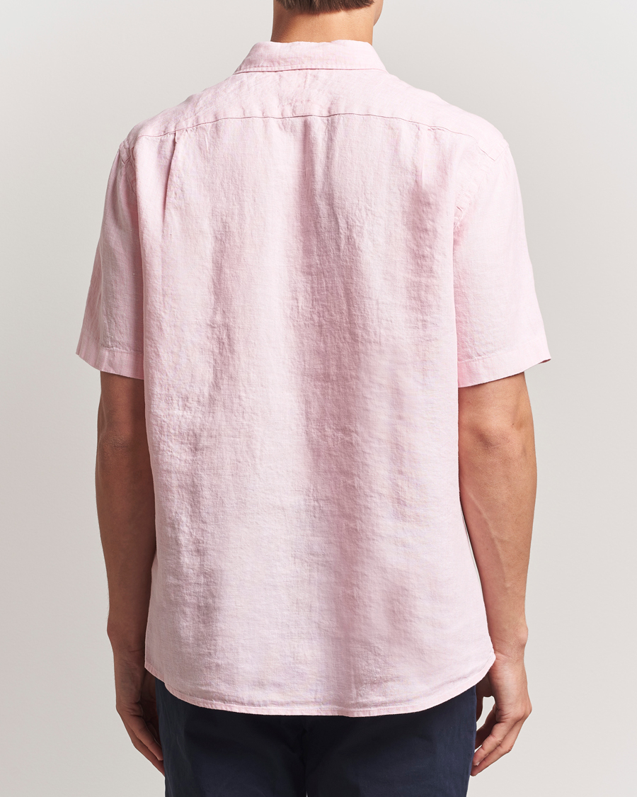 Herre | Skjorter | Charles Tyrwhitt | Pure Linen Short Sleeve Slim Fit Shirt Pink