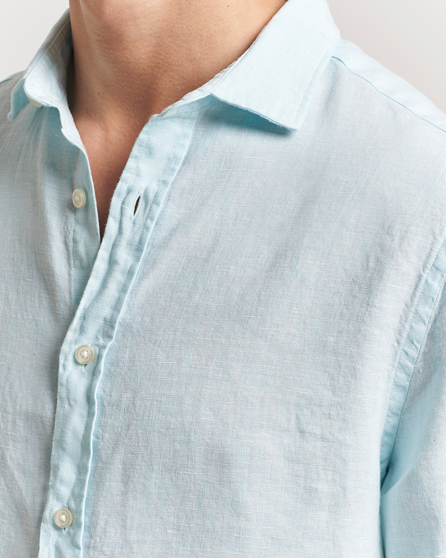 Herre | Skjorter | Charles Tyrwhitt | Pure Linen Slim Fit Shirt Aqua