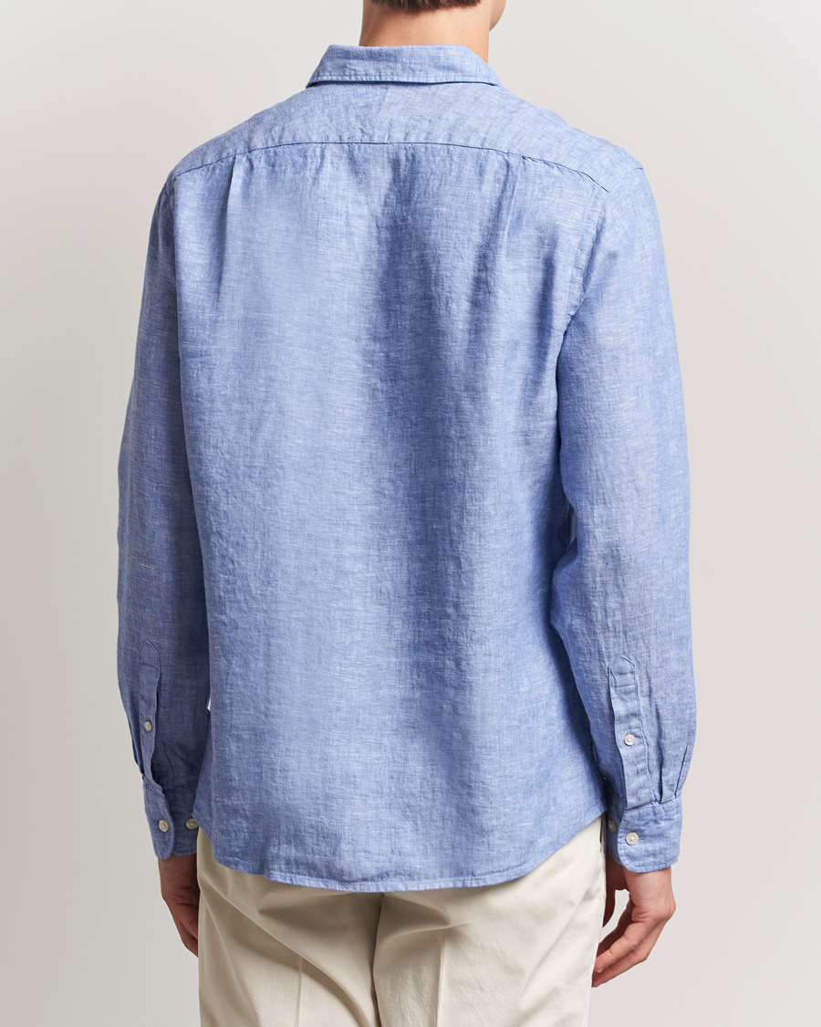 Herre | Skjorter | Charles Tyrwhitt | Pure Linen Slim Fit Shirt Cobalt Blue