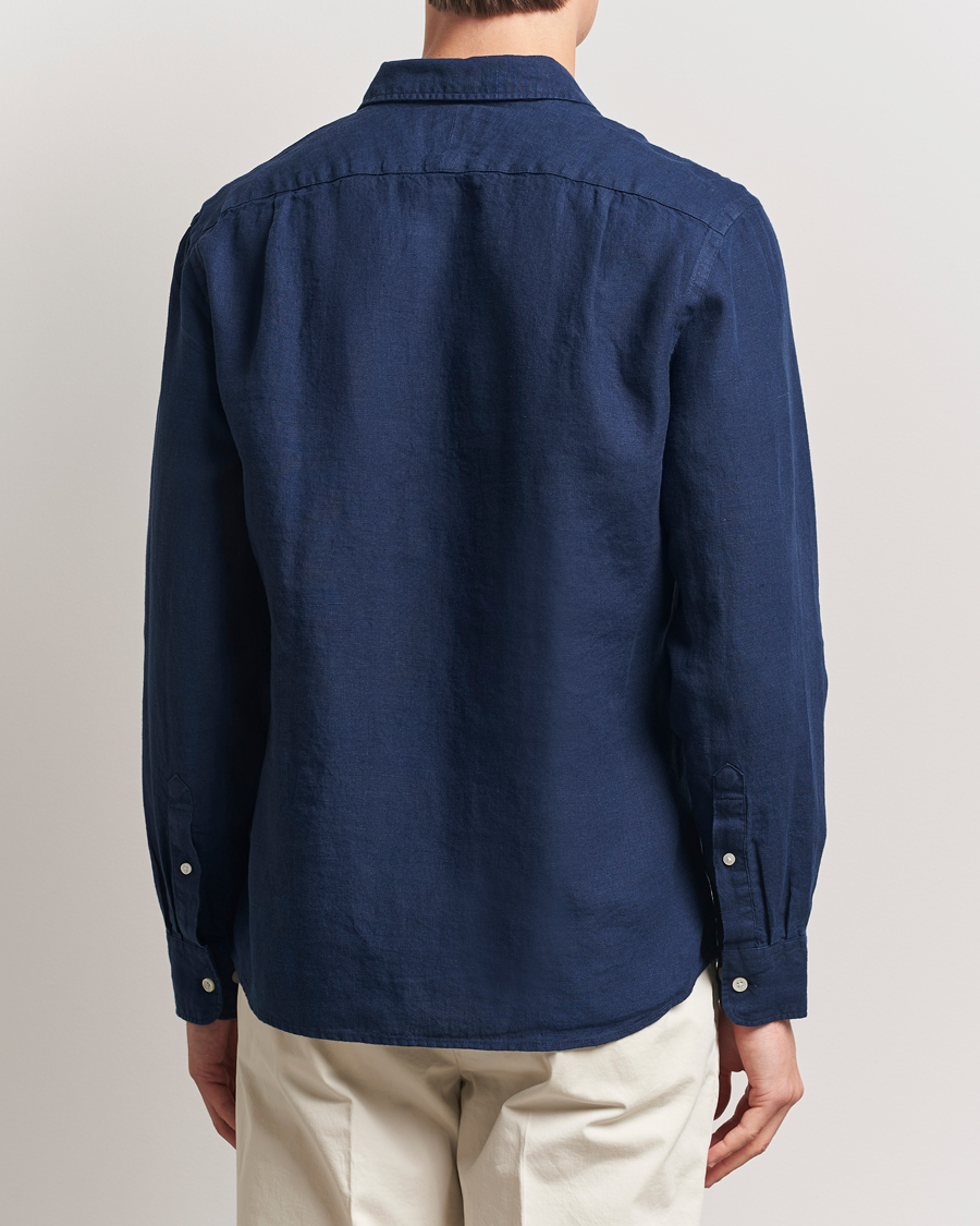 Herre | Skjorter | Charles Tyrwhitt | Pure Linen Slim Fit Shirt Navy