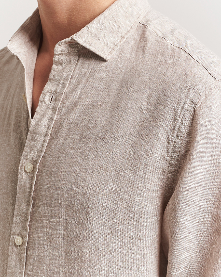 Herre | Skjorter | Charles Tyrwhitt | Pure Linen Slim Fit Shirt Oatmeal