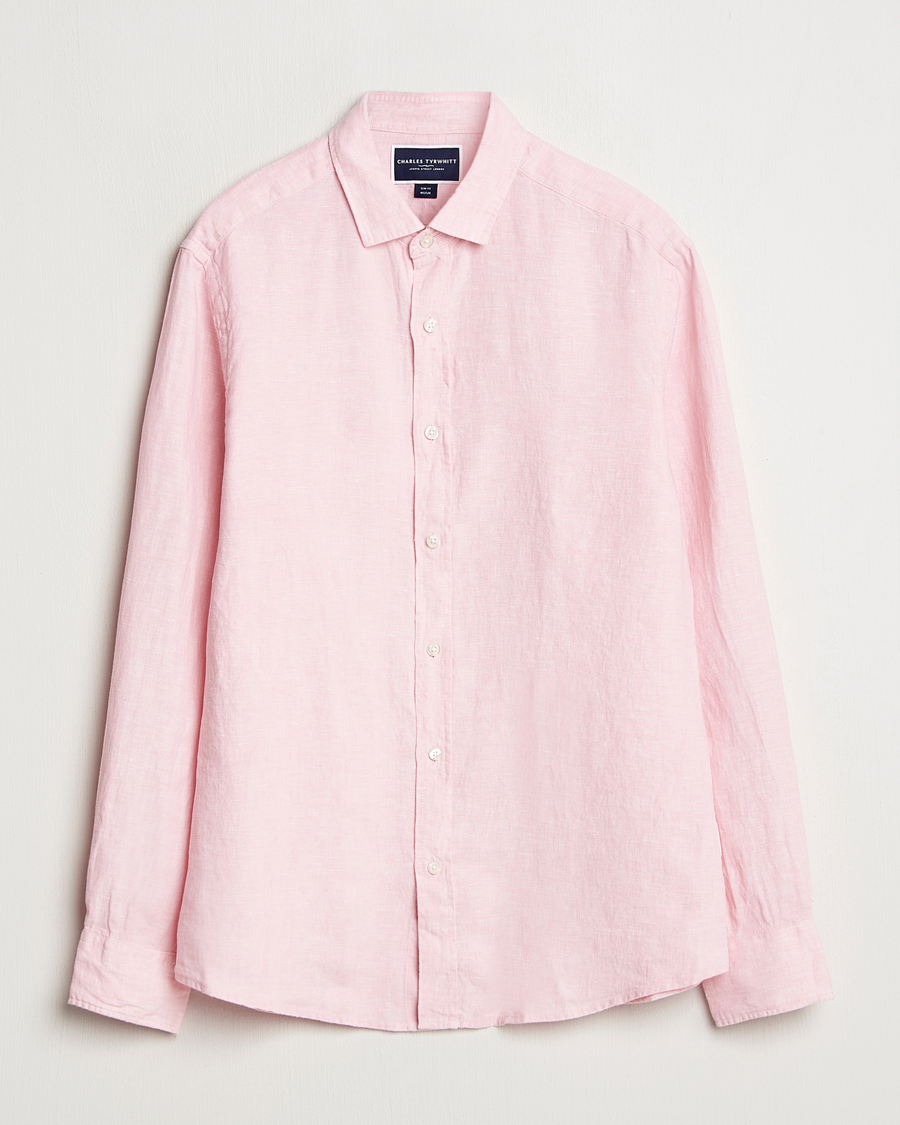 Herre | Skjorter | Charles Tyrwhitt | Pure Linen Slim Fit Shirt Pink
