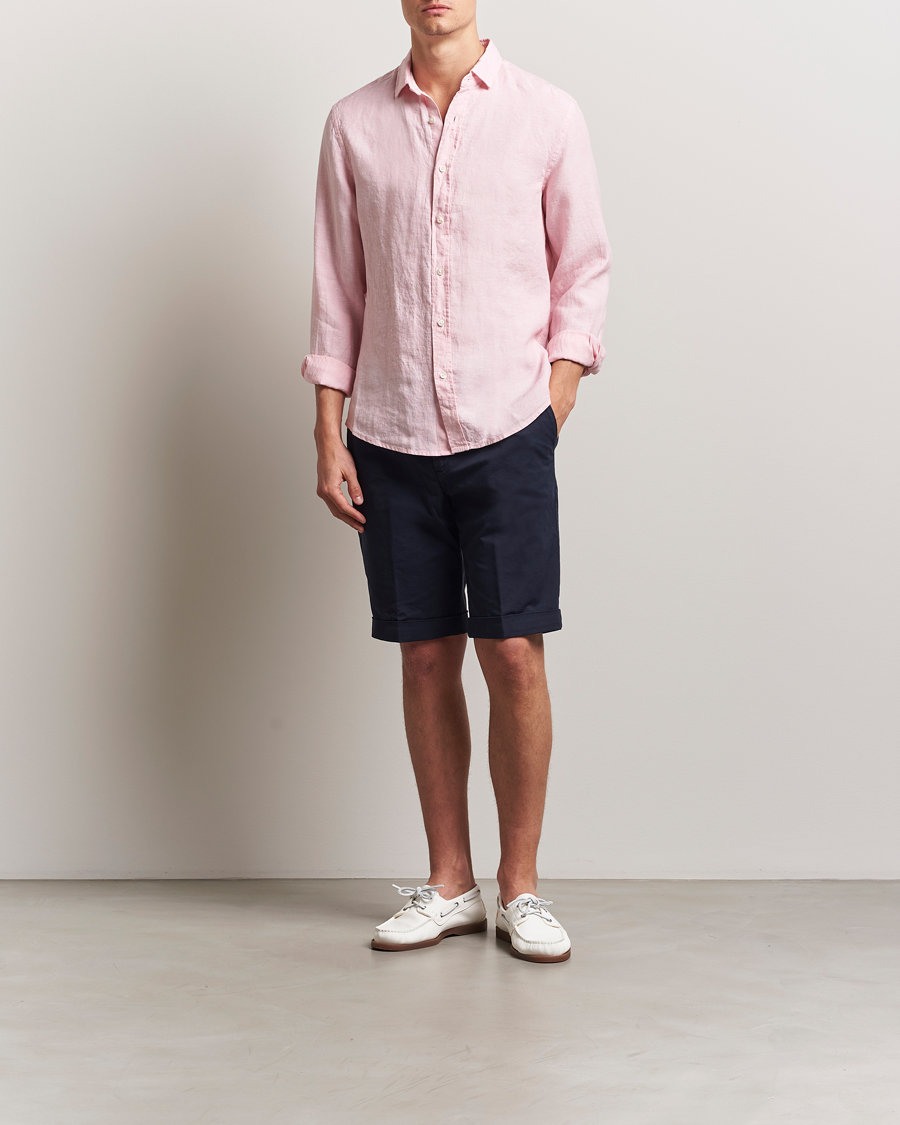 Herre | Skjorter | Charles Tyrwhitt | Pure Linen Slim Fit Shirt Pink
