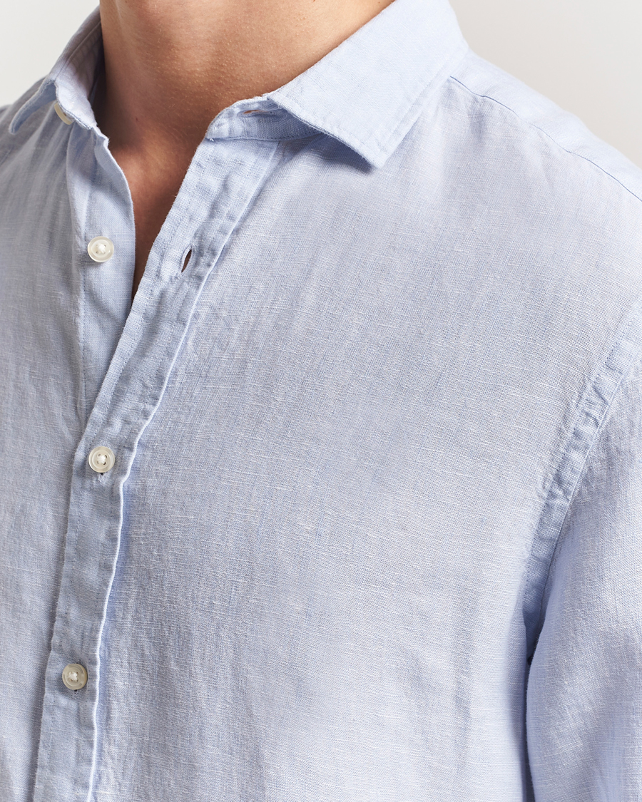 Herre | Skjorter | Charles Tyrwhitt | Pure Linen Slim Fit Shirt Sky Blue