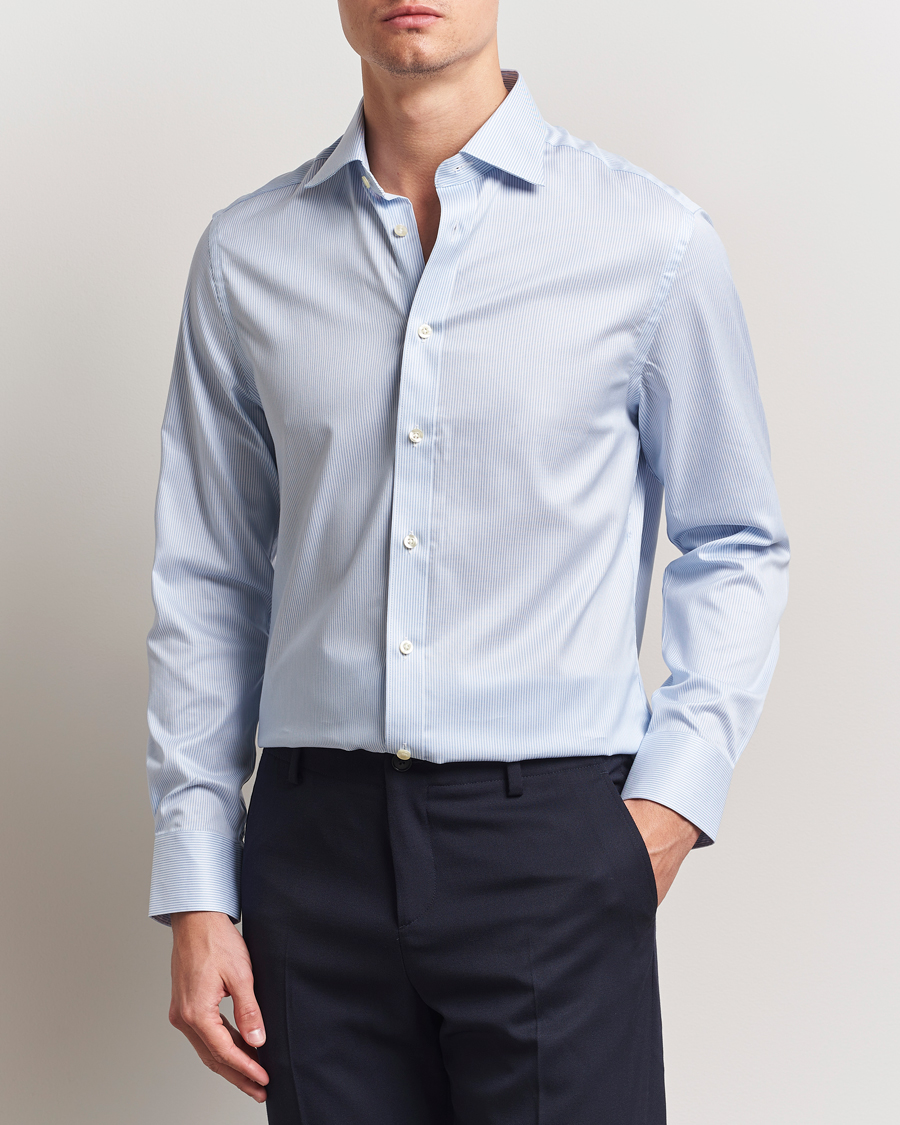 Herre | Skjorter | Charles Tyrwhitt | Egyptian Cotton Fine Stripe Shirt Cornflower