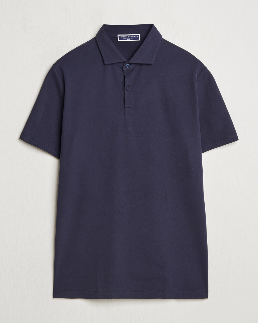 Herre | Pikéer | Charles Tyrwhitt | Short Sleeve Cotton Pique Polo Navy