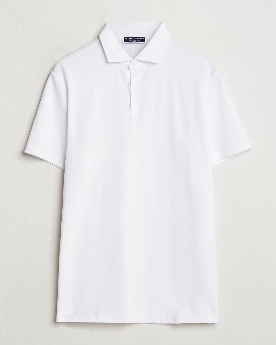 Herre | Pikéer | Charles Tyrwhitt | Short Sleeve Cotton Pique Polo White