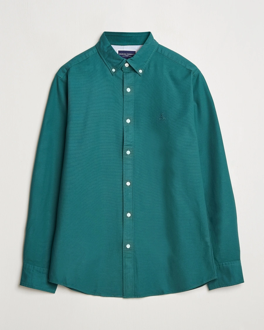 Herre | Skjorter | Charles Tyrwhitt | Button Down Stretch Oxford Shirt Teal Green