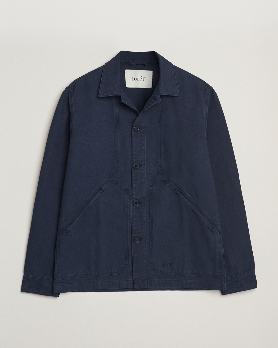 Herre | Skjorter | Forét | Berry Canvas Overshirt Navy