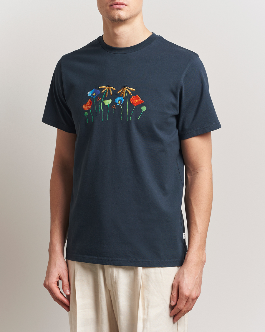 Herre | T-Shirts | Forét | Botanic T-Shirt Navy