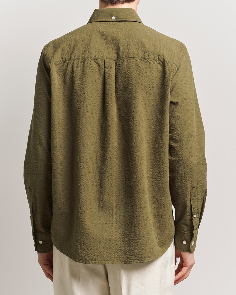 Herre | Skjorter | Forét | Hornet Seersucker Shirt Army