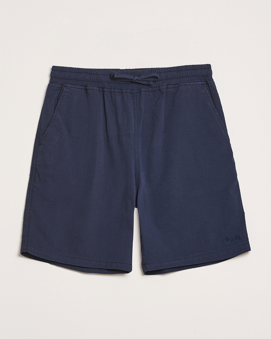 Herre | Shorts | Forét | Hush Seersucker Shorts Navy