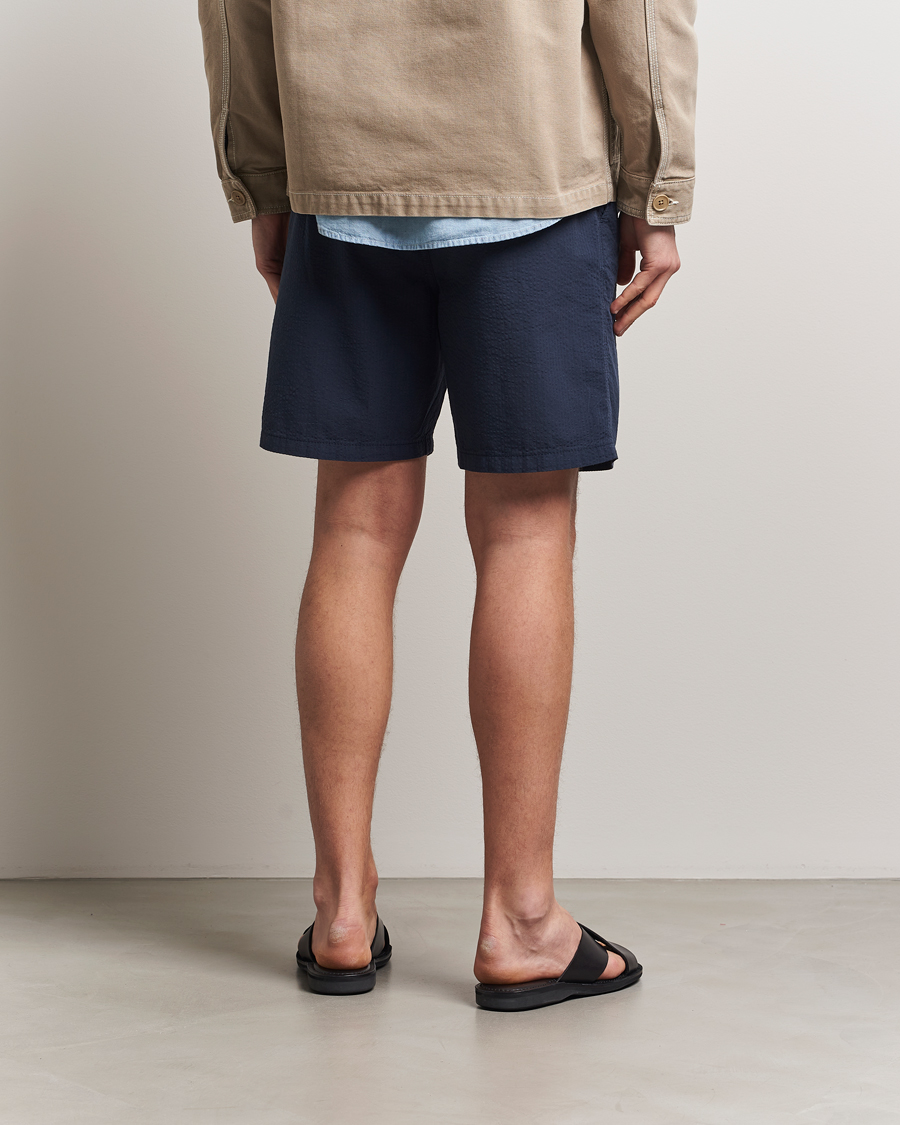 Herre | Shorts | Forét | Hush Seersucker Shorts Navy