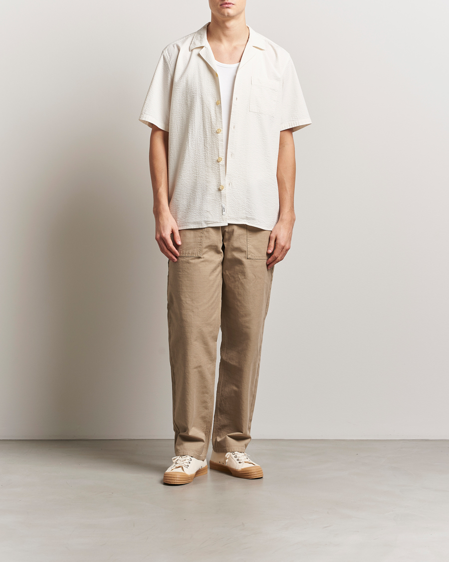 Herre | Skjorter | Forét | Hush Short Sleeve Seersucker Shirt Cloud