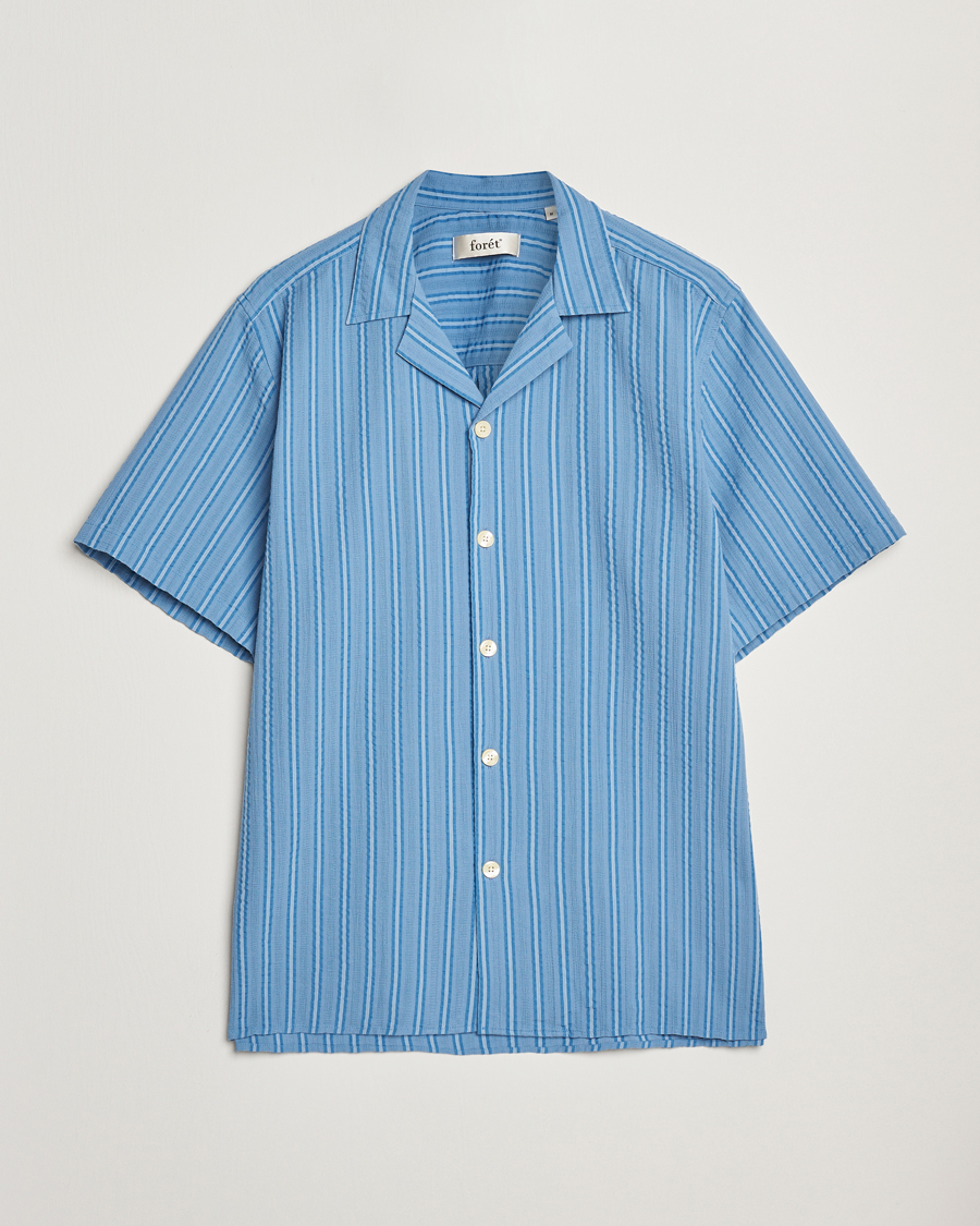 Herre | Skjorter | Forét | Peer Short Sleeve Shirt Blue