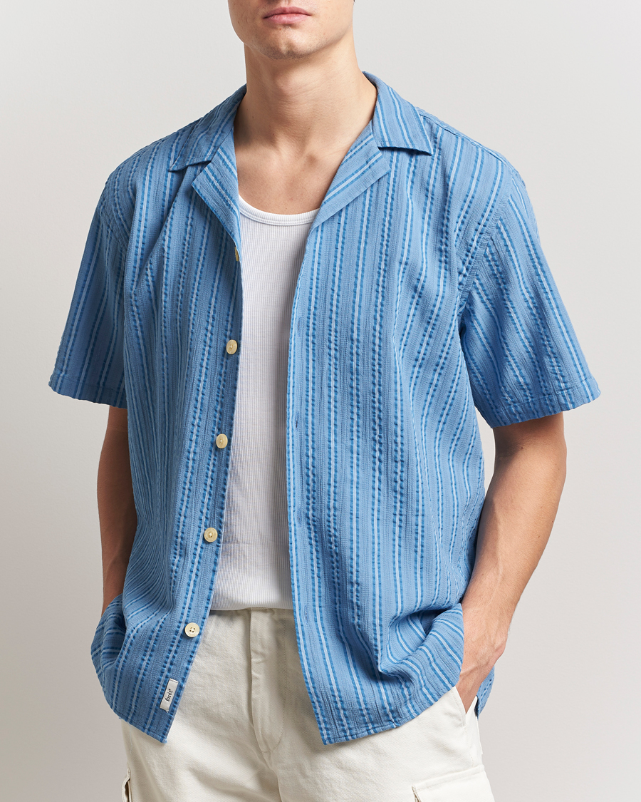 Herre | Skjorter | Forét | Peer Short Sleeve Shirt Blue